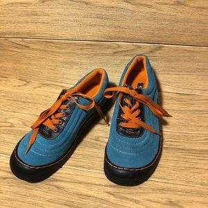 Splash Footwear women teal and orange suede sneakers,8